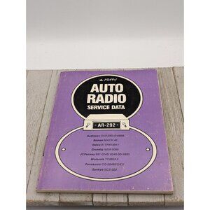 Original Sams Auto Radio Service Data Book AR-292